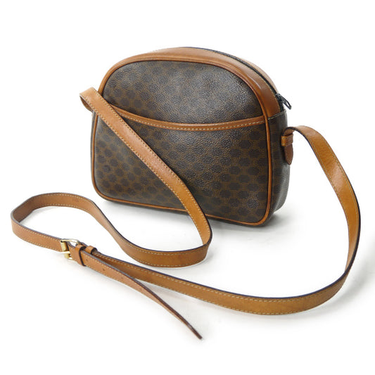 OLD CELINE　マカダム柄フリンジ付ショルダー（茶）