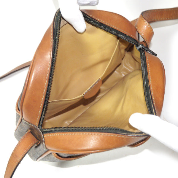 OLD CELINE　マカダム柄フリンジ付ショルダー（茶）