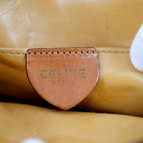 OLD CELINE　マカダム柄フリンジ付ショルダー（茶）