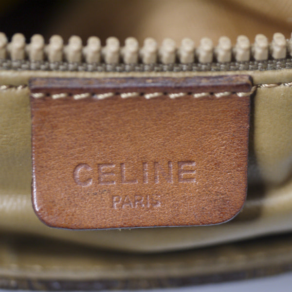 OLD CELINE　＜訳あり＞レザー×マカダム柄半円ポシェット（茶）