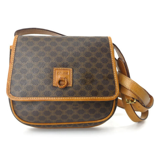 OLD CELINE　マカダム柄 ロゴリングミニショルダー（茶）