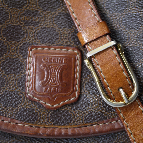 OLD CELINE　マカダム柄半円ミニポシェット（茶）