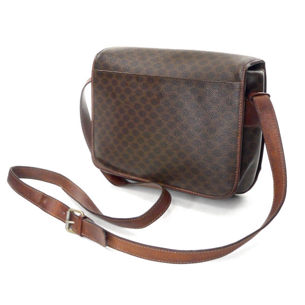 OLD CELINE　マカダム柄 ロゴリングスクエア型ショルダー（茶）