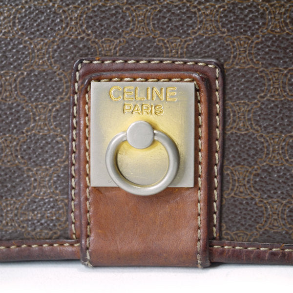 OLD CELINE　マカダム柄 ロゴリングスクエア型ショルダー（茶）