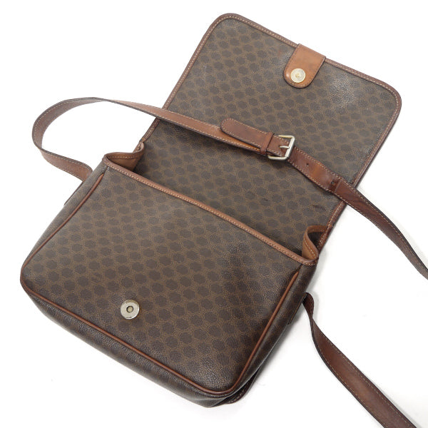 OLD CELINE　マカダム柄 ロゴリングスクエア型ショルダー（茶）
