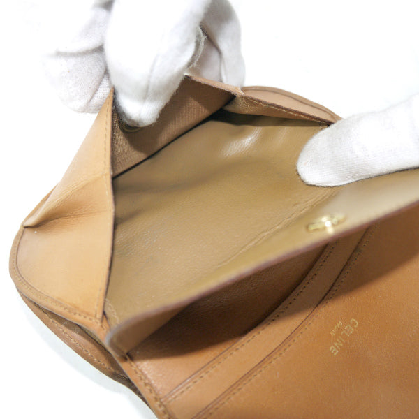 OLD CELINE　マカダム柄ラウンド折財布（茶）