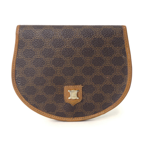 OLD CELINE　マカダム柄ラウンド折財布（茶）