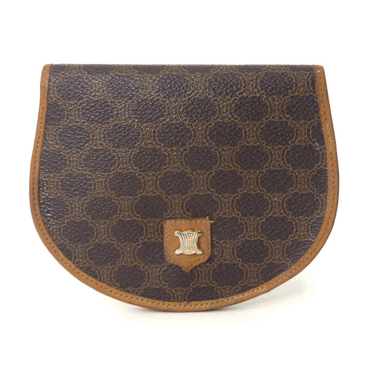 OLD CELINE　マカダム柄ラウンド折財布（茶）