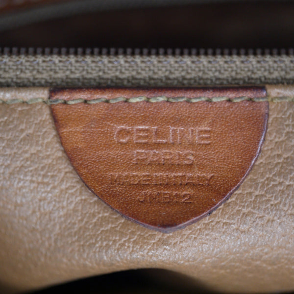 OLD CELINE　マカダム柄 ロゴリングフラップショルダー（茶）