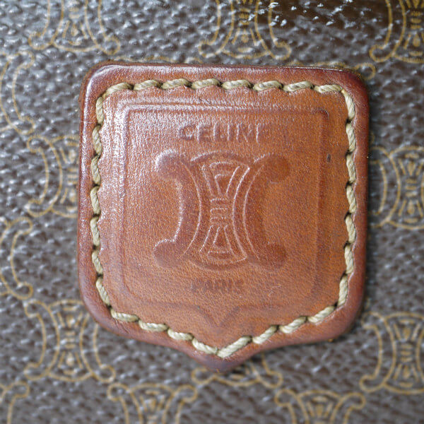 OLD CELINE　マカダム柄クラッチバッグ（茶）