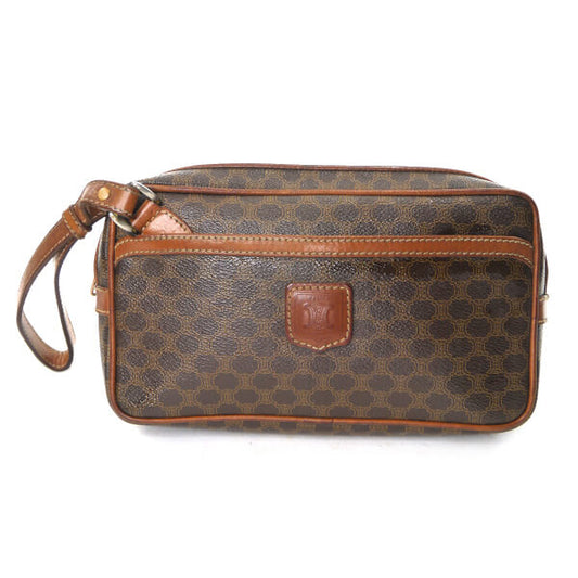 OLD CELINE　マカダム柄クラッチバッグ（茶）
