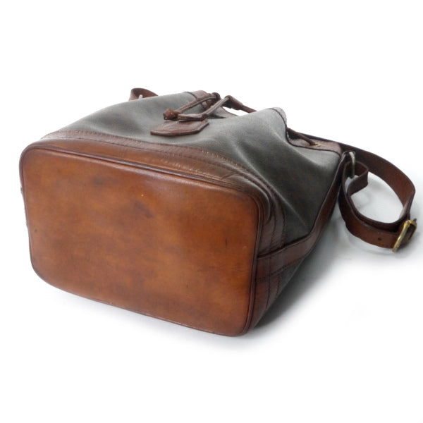 OLD CELINE　マカダム柄 巾着ショルダーバッグ（茶）