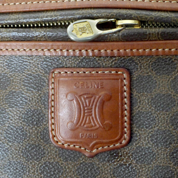 OLD CELINE　マカダム柄ロゴ刻印 横長ショルダー（茶）