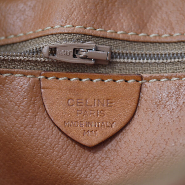 OLD CELINE　マカダム柄ロゴ刻印 横長ショルダー（茶）