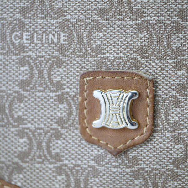 OLD CELINE　マカダム柄ラウンド折財布（ベージュ）