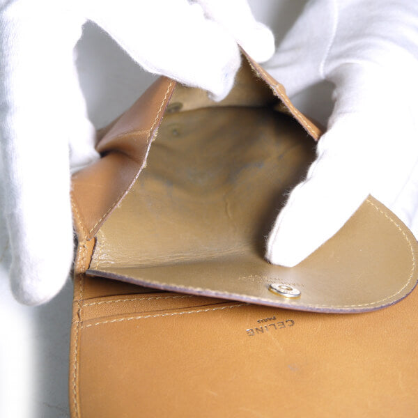 OLD CELINE　マカダム柄ラウンド折財布（ベージュ）