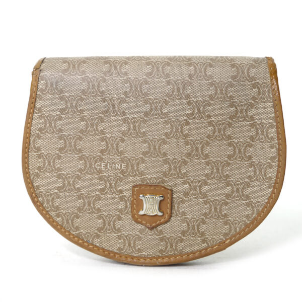 OLD CELINE　マカダム柄ラウンド折財布（ベージュ）