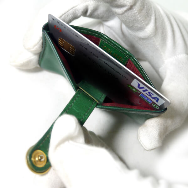 OLD CELINE　レザーカードケース（緑）