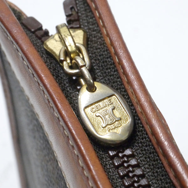 O様専用 OLD CELINE マカダム柄ロゴエンボスクラッチバッグ（茶）