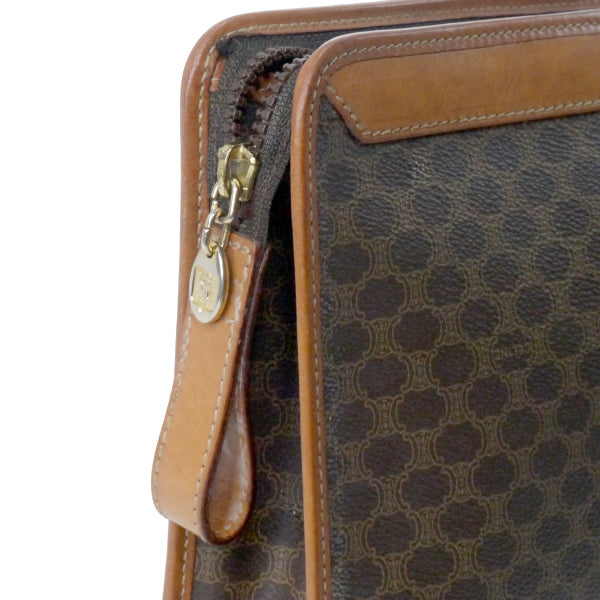 O様専用 OLD CELINE マカダム柄ロゴエンボスクラッチバッグ（茶）