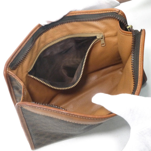 O様専用 OLD CELINE マカダム柄ロゴエンボスクラッチバッグ（茶）