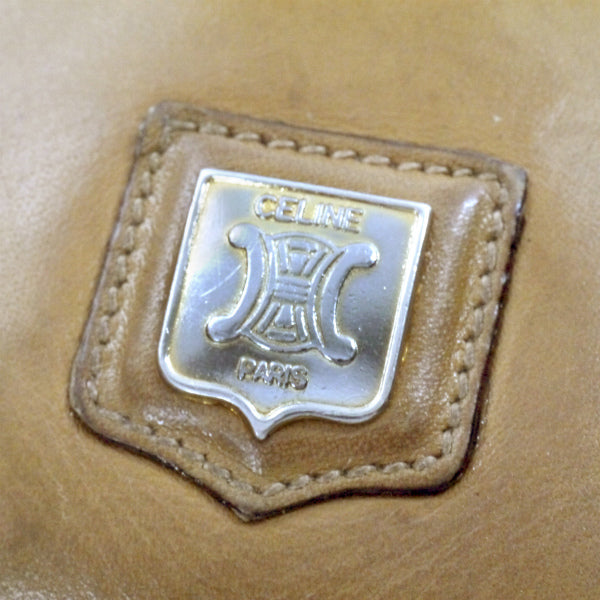 OLD CELINE　レザー×マカダム柄半円フラップショルダー（ベージュ）