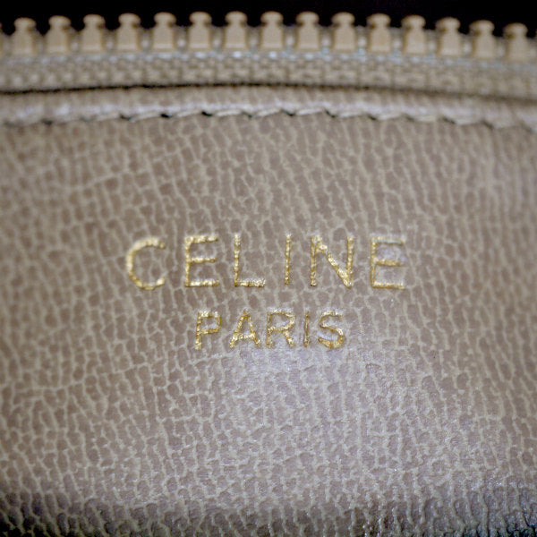 OLD CELINE　レザー×マカダム柄半円フラップショルダー（ベージュ）