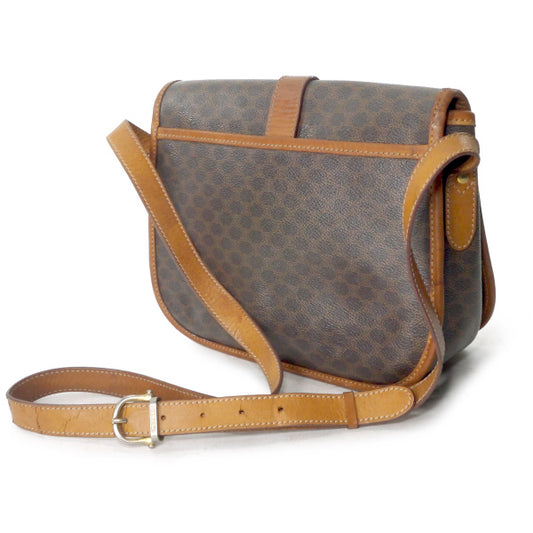 OLD CELINE　マカダム柄 ベルトデザインショルダー（茶）
