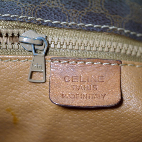 OLD CELINE　マカダム柄 ベルトデザインショルダー（茶）