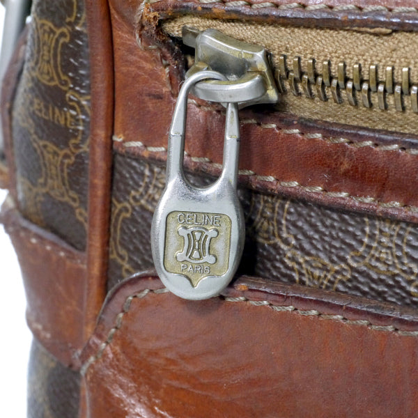 OLD CELINE　マカダム柄 縦長ショルダー（茶）