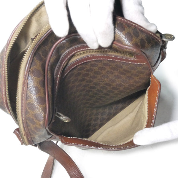 OLD CELINE　マカダム柄 縦長ショルダー（茶）