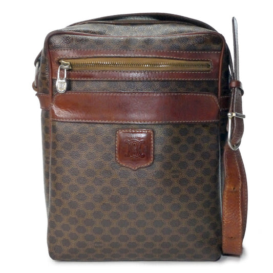 OLD CELINE　マカダム柄 縦長ショルダー（茶）