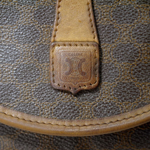OLD CELINE　マカダム柄半円ミニポシェット（茶）