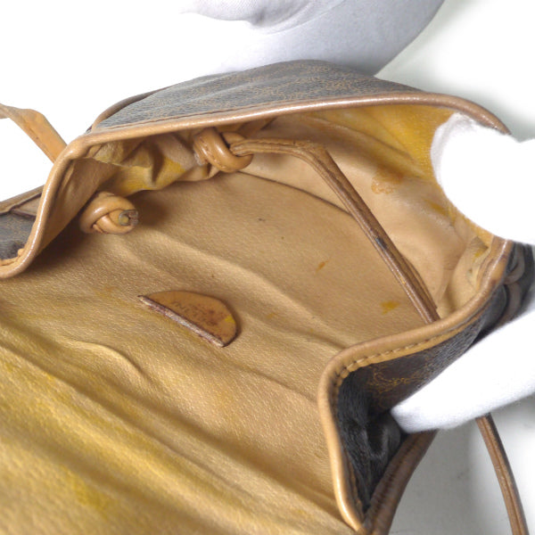 OLD CELINE　マカダム柄半円ミニポシェット（茶）