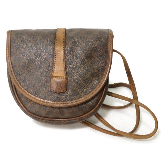 OLD CELINE　マカダム柄半円ミニポシェット（茶）