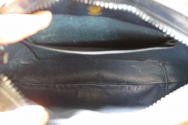 OLD Gucci ベルトデザイン丸型ポシェット（青）