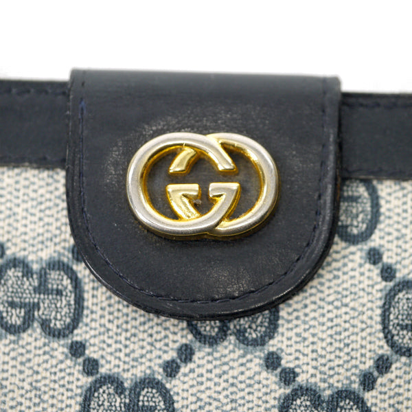OLD Gucci　GG柄Wホック長財布（青）