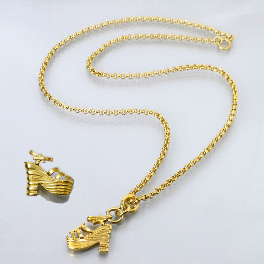 Salvatore Ferragamo　ハイヒールペンダント&ブローチSET（ゴールド）