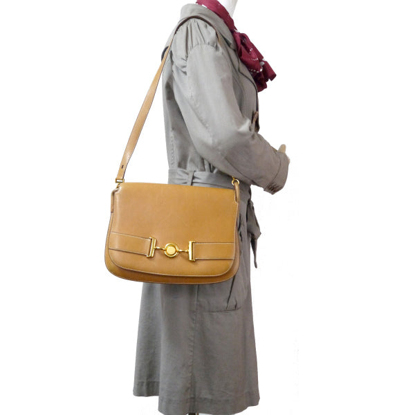 HERMES　80s 2WAYショルダーバッグ（キャメル）