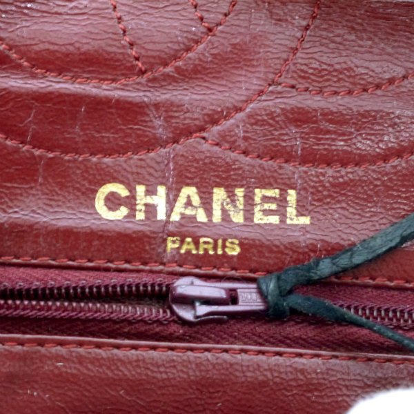 OLD CHANEL　エッジデザインWフラップWチェーンバッグ（黒）