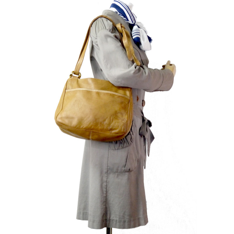 LOEWE　アナグラムロゴ 総革トート&ショルダーバッグ（明茶）