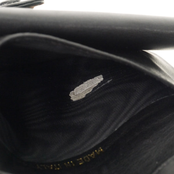 OLD CHANEL　ココステッチがま口折財布（黒/キャビアスキン）