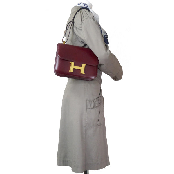HERMES78sコンスタンス23ボックスカーフ（ルージュ）