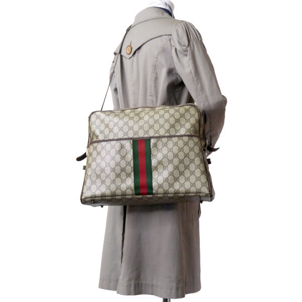 OLD Gucci　GG柄シェリー大型ショルダー（茶）