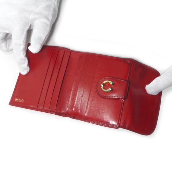 OLD Gucci　総革ホースシュー折財布（赤）