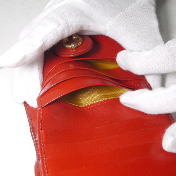 OLD Gucci　総革ホースシュー折財布（赤）