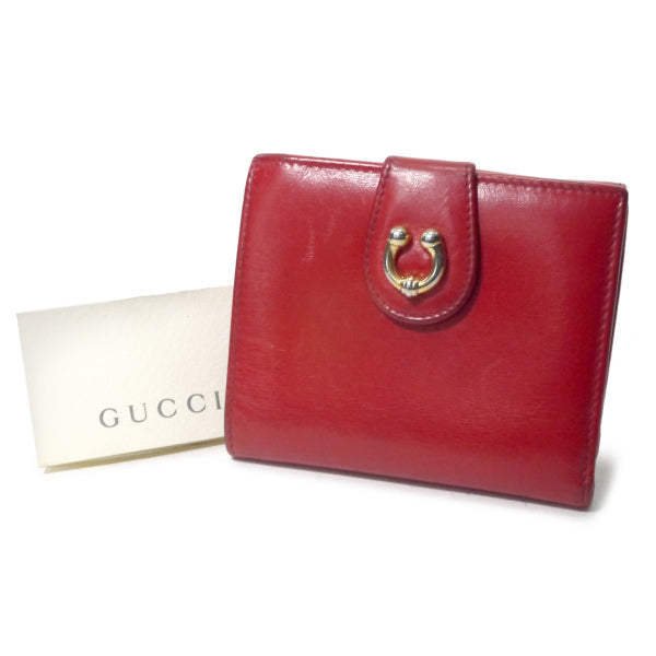 OLD Gucci　総革ホースシュー折財布（赤）