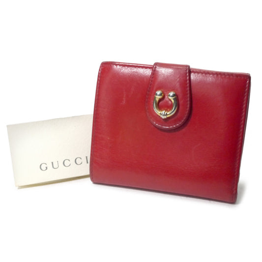OLD Gucci　総革ホースシュー折財布（赤）
