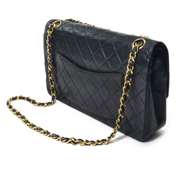 OLD CHANEL　WフラップWチェーンバッグ（黒）