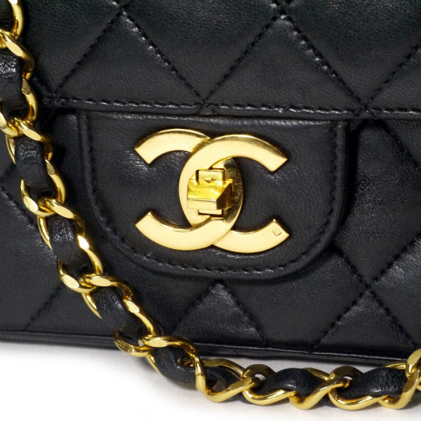 OLD CHANEL　WフラップWチェーンバッグ（黒）
